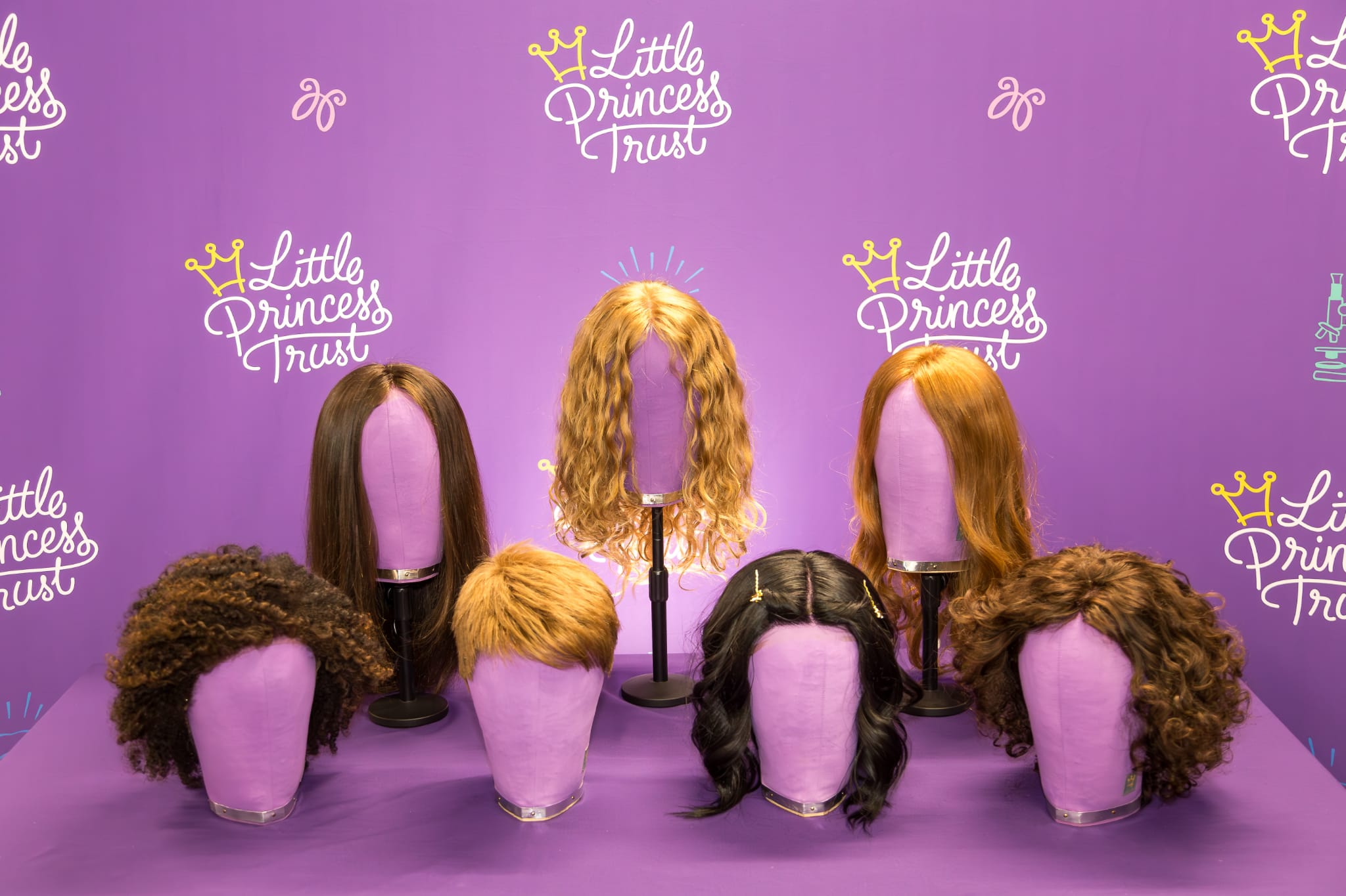 A range of The Little Princess Trust's real hair wigs